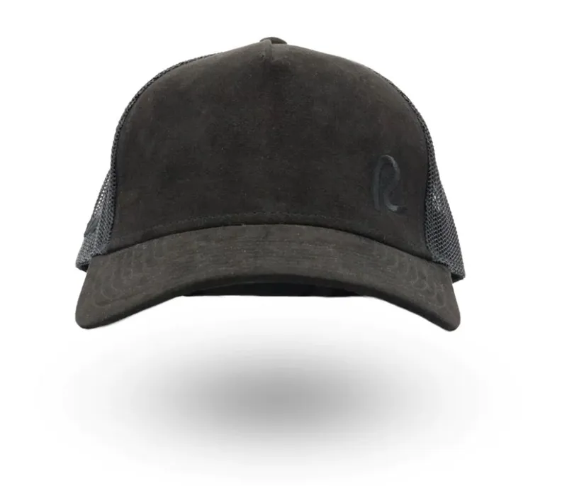 Rewired Essential Suede R Trucker Cap - Black Tonal-1
